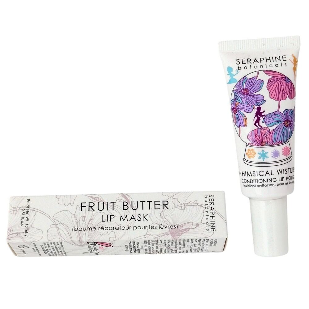 Seraphine Fruit Butter Lip Mask 0.5oz & Whimsical Wister Conditioning Lip Polish